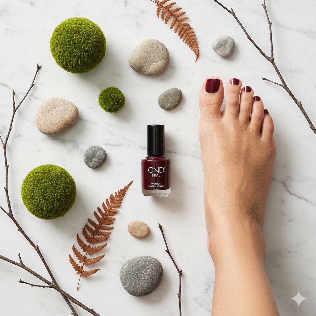 Hydrating foot care in cozy spa setting